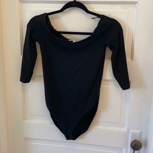 Black Scoop Neck Bodysuit